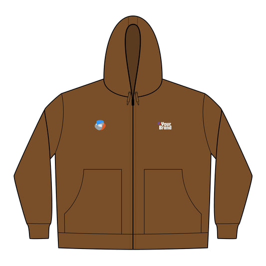 Durable Work Jacket for Men, Embroidered Hooded Jacket, Outdoor Workwear, Casual Men's Coat, Cold Weather Outerwear