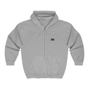 Minimal 'Vibe' Full-Zip Hoodie — Small Chest Logo, White