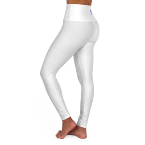 High-Waisted Yoga Leggings — Minimal Pastel Chakra Accent