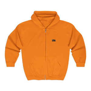 Minimal 'Vibe' Full-Zip Hoodie — Small Chest Logo, White