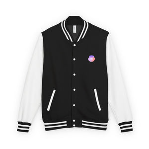 Retro Red Letterman Jacket – Minimal Gradient Crest