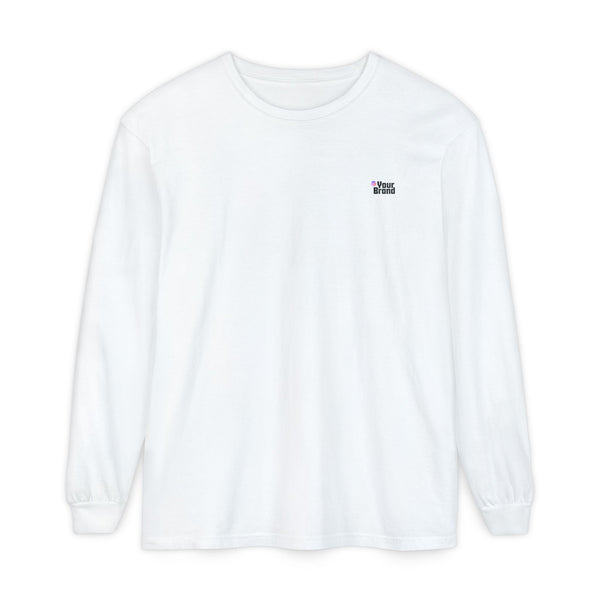 Long Sleeve T-Shirt — Gradient Logo "YB" Minimal Chest & Back Design