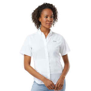 Women's Short Sleeve Fishing Shirt, Outdoor Casual Shirt, Summer Beachwear, Embroidered Fishing Top, Lightweight Hunting Shirt