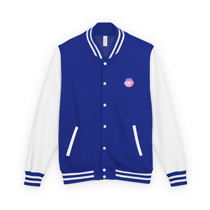 Retro Red Letterman Jacket – Minimal Gradient Crest
