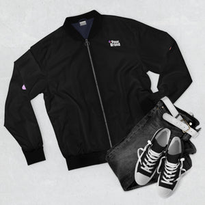 Men's Bomber Jacket - Stylish All-Over Print Black Outerwear for Everyday Wear, Street Style Fashion, Casual Wear, Gift Idea