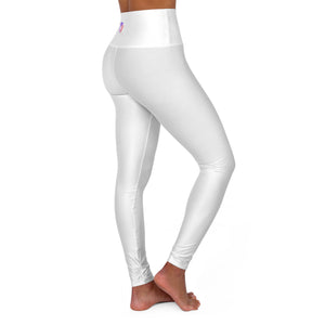High-Waisted Yoga Leggings — Minimal Pastel Chakra Accent