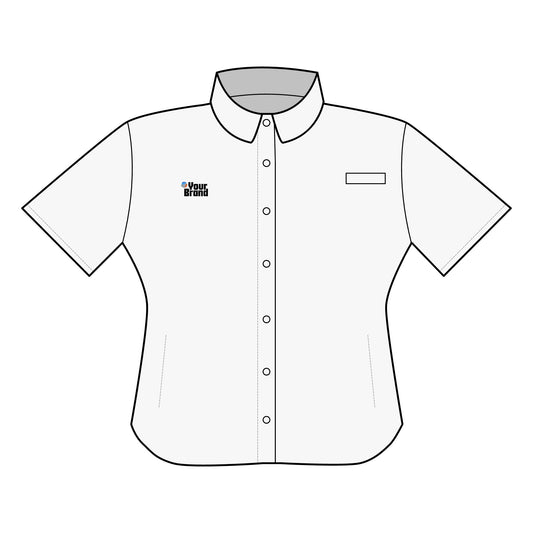 Women's Short Sleeve Fishing Shirt, Outdoor Casual Shirt, Summer Beachwear, Embroidered Fishing Top, Lightweight Hunting Shirt