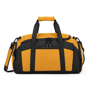 Classic Black Gym Bag — Small Logo Athletic Duffle for Workout & Travel