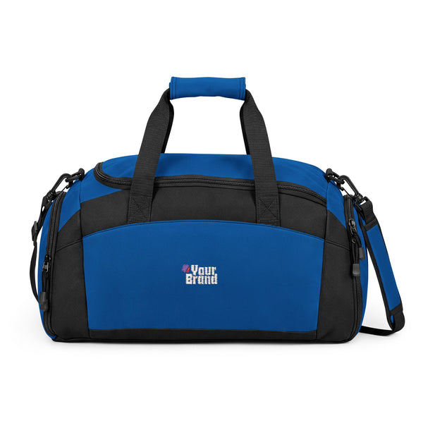 Classic Black Gym Bag — Small Logo Athletic Duffle for Workout & Travel